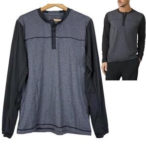 Prana Men’s Zylo Henley Shirt Size Medium Three Button Placket Dry Quick Perform